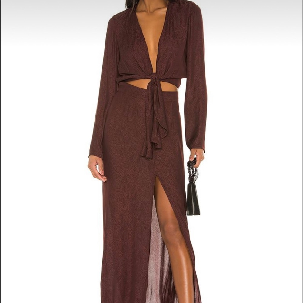 L’acadamie Francoise Maxi Dress in Burgundy